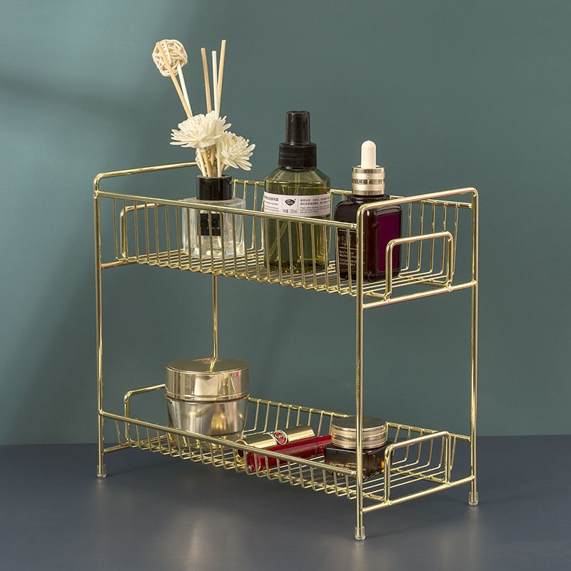 Luxury Skincare Tools - Luxus Metall Goldene Kosmetik Rack Desktop